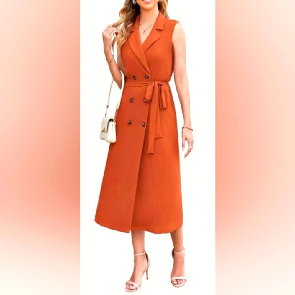 NWT Grace Karin Women's Midi Dress Orange Size 16